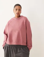 エイソス レディース アウター パーカー・スウェット シャツ ASOS Curve ASOS DESIGN Curve oversized brushback sweatshirt with ragl