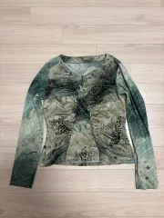 パータン フリル長袖 メッシュトップス