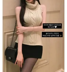 ニットノースリーブワンピース タートルネックワンピース ニットミニワンピース タートルネックノースリーブ ハイネックノースリーブワンピース