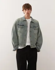 デウス エクス マキナ メンズ アウター ジャケット・ブルゾン ヴィンテージ デニム ジャケット Deus Ex Machina sassafras denim trucker jacket in vのサムネイル
