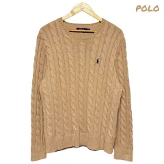 3773 ポロラルフローレン ブラウン ケーブル編み ケーブルニット