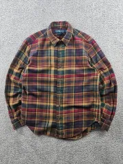 POLO RALPH LAUREN チェック フランネル クラシック シャツ ( M ) / 10985