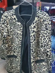 花柄 ヒョウ柄 パータン カーディガン ジャケット