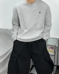 ポロラルフローレン ブラックポニー グレー スウェット L