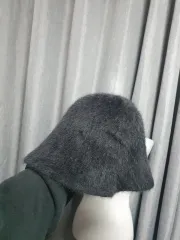 ブラック アンゴラ バケットハット