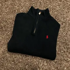 95 ポロ ラルフローレン ハーフジップアップ コットン ニット