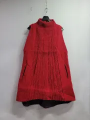 66 77)レッド ハイネック ロング ベストONE PIECE