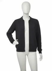 ブラック ノーカラー カーディガン ジャケット