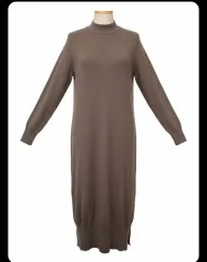 ブラウン ニット ロング ONE PIECE