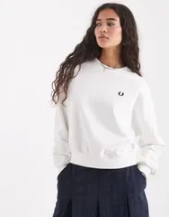 フレッドペリー レディース アウター パーカー・スウェット スウェット シャツ Fred Perry tipped sweatshirt WHITE ホワイト