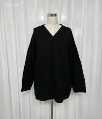 Vネック 厚手 オーバーサイズ ニット レディース カジュアル デイリー コーデ ファッション ヴィンテージ デート