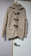 Bark ブランドのニット フード カーディガンです。ダッフルコート スタイル デザイン S