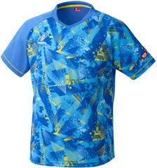 ニッタク Nittaku 卓球 ポッピングシャツ ユニセックス ジュニア 半袖シャツ トップス ユニフォーム ゲームシャツ JTTAA 公認 公式 試合 吸汗速乾 ストレッチ トレーニング  NW2227 03 ライトブルー