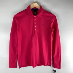 ポロ 新商品 ピンク 長袖 カラーTシャツ XL(16) 260123