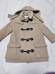 バーバリー キッズ フーディー ダッフルコート ベージュ