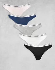 カルバンクライン レディース アンダーウェア ブリーフパンツ ロゴ Calvin Klein Icon Logo 5 pack bikini briefswhitegraypinkblue Multi マルチカラー