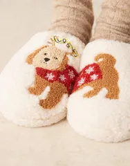 エイソス レディース シューズ サンダル 刺繍 ASOS DESIGN Zizi embroidered cavapoo slipper in cream borg CREAM クリームのサムネイル