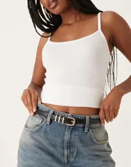 エイソス レディース アクセサリー ベルト ASOS DESIGN waist and hip skinny multi keeper belt Black ブラックのサムネイル