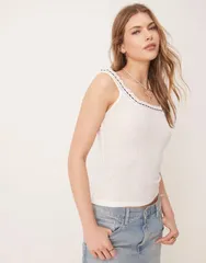 フリーピープル レディース トップス タンクトップ Free People only you ribbon detail tank top IVORY アイボリーのサムネイル
