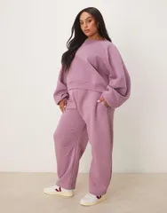 エイソス レディース ボトムス カジュアルパンツ パンツ スウェットパンツ ASOS Curve ASOS DESIGN Curve barrel leg sweatpants in dusky pink part of a set Dusky pink ピン