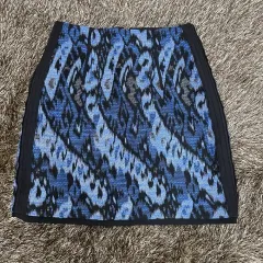 イッミシャ it MISSHA ブルー パータン ハイウエスト ミニスカート 67