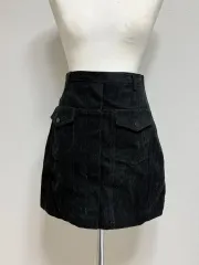 Double Standard ブラック コーデュロイ ミニスカート