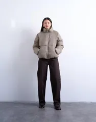トップショップ レディース アウター ジャケット・ブルゾン ジャケット Topshop puffer bomber jacket in mushroom Mushroomのサムネイル