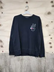 1044) トミー ジーンズ ピース ハンド 刺繍 スウェット