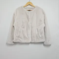 ザラ アイボリー トリミング エコー ファー ジャケット