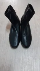 ヒール 3cm 起毛 ブラック アンクル ブーツ サイズ 240