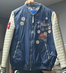 アディダス ネイビー キルティング ブルゾン ジャケット