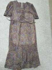 小花柄ロングワンピース シフォンドレス