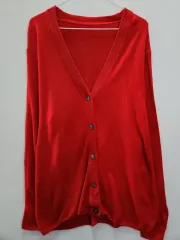 ヴィンテージ Y2K ベーシック レッド ウール カーディガン