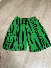 スピード 緑 ボーダー柄 水着 ハーフパンツ