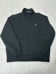 ポロラルフローレン ハーフジップ ブラック ラージ