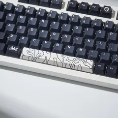 【メカニカルキーボード用】PBT製 キーキャップ 4個セット 【熱昇華印刷】ESC/スペースバー/ENTER交換用 ホワイトライン オリジナル高さ 【高耐久性】