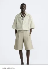 ザラ クロシェ ストラクチャー シャツ S