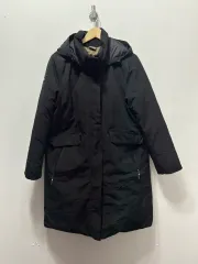プーマ ブラック ロング ダウン アウター フーディー XL