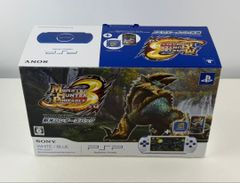 미품 PSP3000 몬스터 헌터 3rd 신미 헌터즈 팩 본체 몬한 화이트 블루