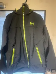 UNDER ARMOUR アンダーアーマー ブラック ウィンドブレーカー 蛍光 ジッパー ジャケットL