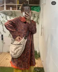 デザインテープ フィット 必須アイテム ヒッピー ミックス COLOR ニット カーディガン カモフラメ山荘 ヴィンテージコーデ