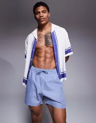 エイソス メンズ 水着 ハーフパンツ・ショーツ ショートパンツ ASOS DESIGN swim shorts in mid length Gray グレー