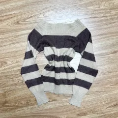 ヴィンテージ CECIL McBEE セシルマクビー ブラウン ラテ オフショルダー ニット 姉ギャル 公겜 여주 (ヒロイン) ロ걀 ギークシック