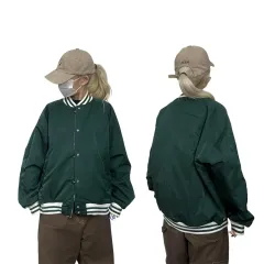 日本 ヴィンテージ 白 緑 リバーシブル 両面 スタジャン オールドスクール アウター