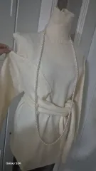 31 Fashion タートルネック オフショルダー ラップスタイル ニット ロング丈