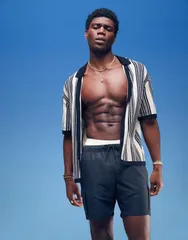 エイソス メンズ 水着 ハーフパンツ・ショーツ ショートパンツ ASOS DESIGN swim shorts in mid length with cargo pockets Black ブラック