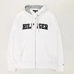 105 トミーヒルフィガー アイボリー 起毛 フルジップアップ
