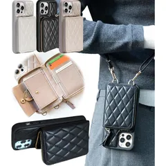 【新品】 Liisea スマホケース iphone 用 ケース 14 ショルダー キルティング 対応 いphone14ケース 財布 付き ストラップ 小銭入れ ファスナー 落下防止 カード 収納 携帯 カバー スタンド おしゃれ 可愛い 肩掛け 斜めかけ  0