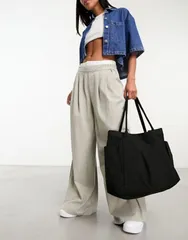 エイソス レディース バッグ トートバッグ ASOS DESIGN oversized heavyweight canvas tote bag Black ブラックのサムネイル