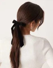 エイソス レディース アクセサリー ASOS DESIGN hairband with bow detail Black ブラックのサムネイル